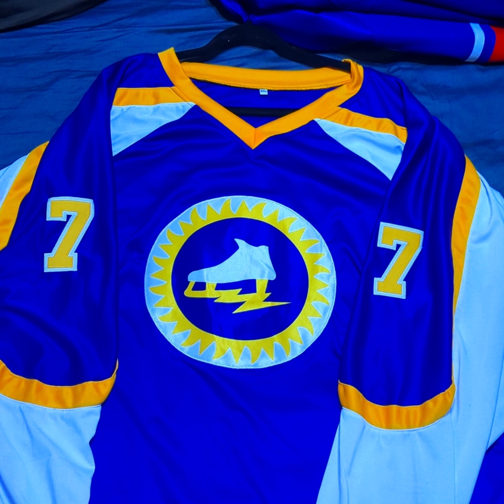 Old WHA team: 1973 New York Golden Blades #7 Pierre Lacroix jersey size 3XL